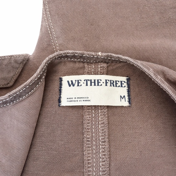 We The Free Utility Jumpsuit Medium Brown Overalls Wide Leg Boho - Picture 3 of 9